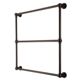 Palatine 36-Inch x 32-Inch Brass Wall Mount 3-Tier Towel Rack