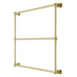Palatine 36-Inch x 32-Inch Brass Wall Mount 3-Tier Towel Rack