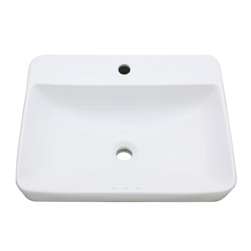 Century 23-Inch Rectangular Ceramic Drop-In Bathroom Sink (Single Hole)