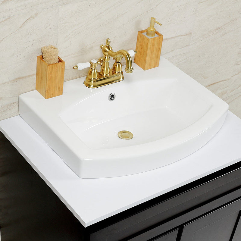 Inflection 24-Inch Ceramic Console Sink (4-Inch, 3-Hole)