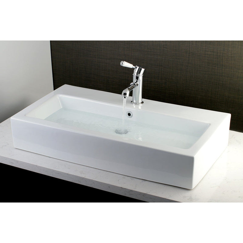 Adelaide 32-Inch Porcelain Rectangular Vessel Sink (Single-Hole)
