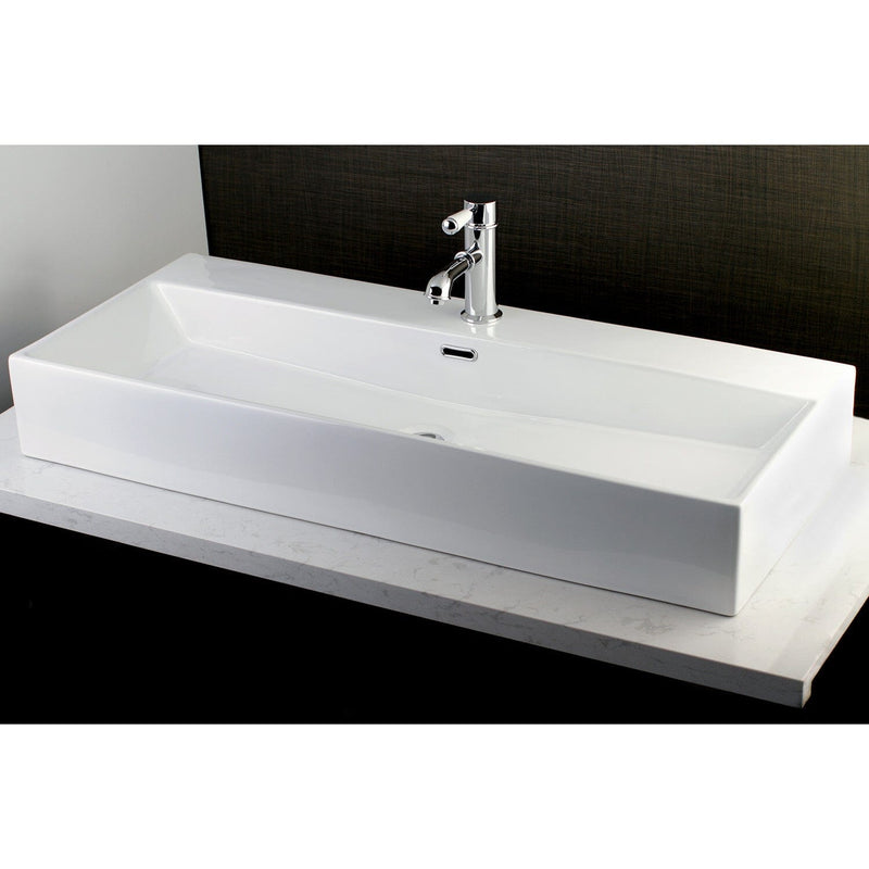 Camilla 39-Inch Porcelain Rectangular Vessel Sink (Single-Hole)
