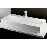 Camilla 39-Inch Porcelain Rectangular Vessel Sink (Single-Hole)