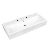 Anne 39-Inch Ceramic Rectangular Vessel Sink (8-Inch Centers)