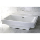 Plaza 24-Inch Ceramic Rectangular Semi-Recessed Vessel Sink