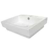Plaza 24-Inch Ceramic Rectangular Semi-Recessed Vessel Sink