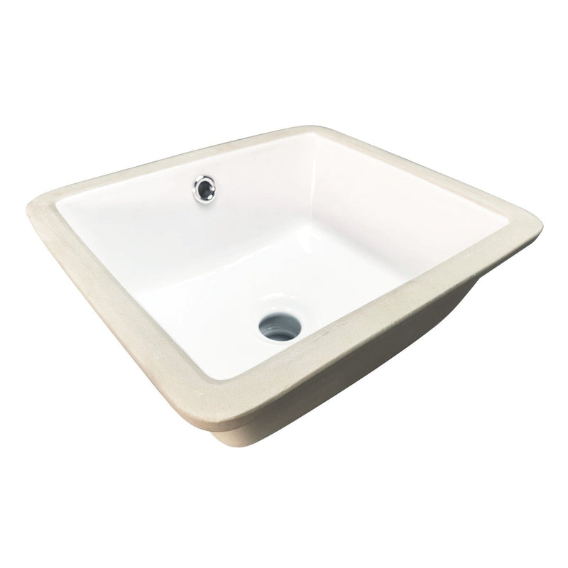 Linna 14-Inch Ceramic Square Undermount Bathroom Sink