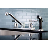 Concord Two-Handle 4-Hole 8" Centerset Kitchen Faucet with Side Sprayer