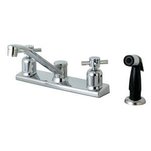 Concord Two-Handle 4-Hole 8" Centerset Kitchen Faucet with Side Sprayer