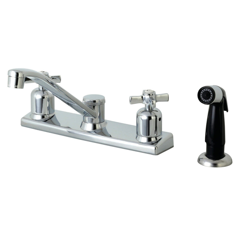 Millennium Two-Handle 4-Hole 8" Centerset Kitchen Faucet with Side Sprayer