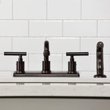 Manhattan Two-Handle 2-Hole Deck Mount 8" Centerset Kitchen Faucet