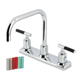 Kaiser Two-Handle 2-Hole Deck Mount 8" Centerset Kitchen Faucet