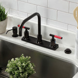 Kaiser Two-Handle 2-Hole Deck Mount 8" Centerset Kitchen Faucet