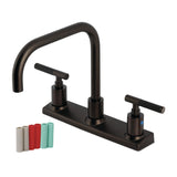 Kaiser Two-Handle 2-Hole Deck Mount 8" Centerset Kitchen Faucet