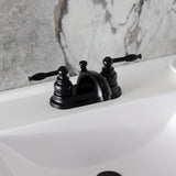 Knight Double-Handle 3-Hole Deck Mount 4-Inch Centerset Bathroom Faucet with Pop-Up Drain