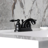 Knight Double-Handle 3-Hole Deck Mount 4-Inch Centerset Bathroom Faucet with Pop-Up Drain