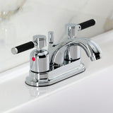 Kaiser Double-Handle 3-Hole Deck Mount 4-Inch Centerset Bathroom Faucet with Pop-Up Drain