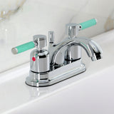 Kaiser Double-Handle 3-Hole Deck Mount 4-Inch Centerset Bathroom Faucet with Pop-Up Drain