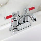 Kaiser Double-Handle 3-Hole Deck Mount 4-Inch Centerset Bathroom Faucet with Pop-Up Drain