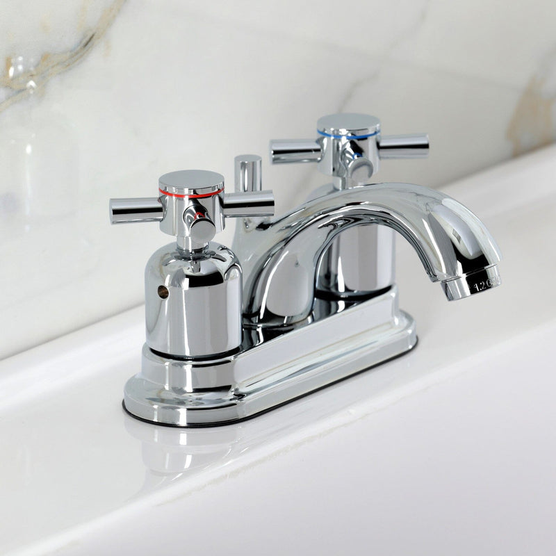 Concord Double-Handle 3-Hole Deck Mount 4-Inch Centerset Bathroom Faucet with Pop-Up Drain