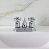 Concord Double-Handle 3-Hole Deck Mount 4-Inch Centerset Bathroom Faucet with Pop-Up Drain