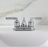 Centurion Double-Handle 3-Hole Deck Mount 4-Inch Centerset Bathroom Faucet with Pop-Up Drain