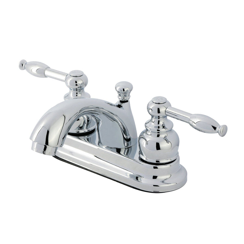 Knight Double-Handle 3-Hole Deck Mount 4-Inch Centerset Bathroom Faucet with Pop-Up Drain