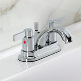 NuvoFusion Double-Handle 3-Hole Deck Mount 4-Inch Centerset Bathroom Faucet with Pop-Up Drain