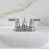 NuvoFusion Double-Handle 3-Hole Deck Mount 4-Inch Centerset Bathroom Faucet with Pop-Up Drain