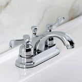 NuWave French Double-Handle 3-Hole Deck Mount 4-Inch Centerset Bathroom Faucet with Pop-Up Drain