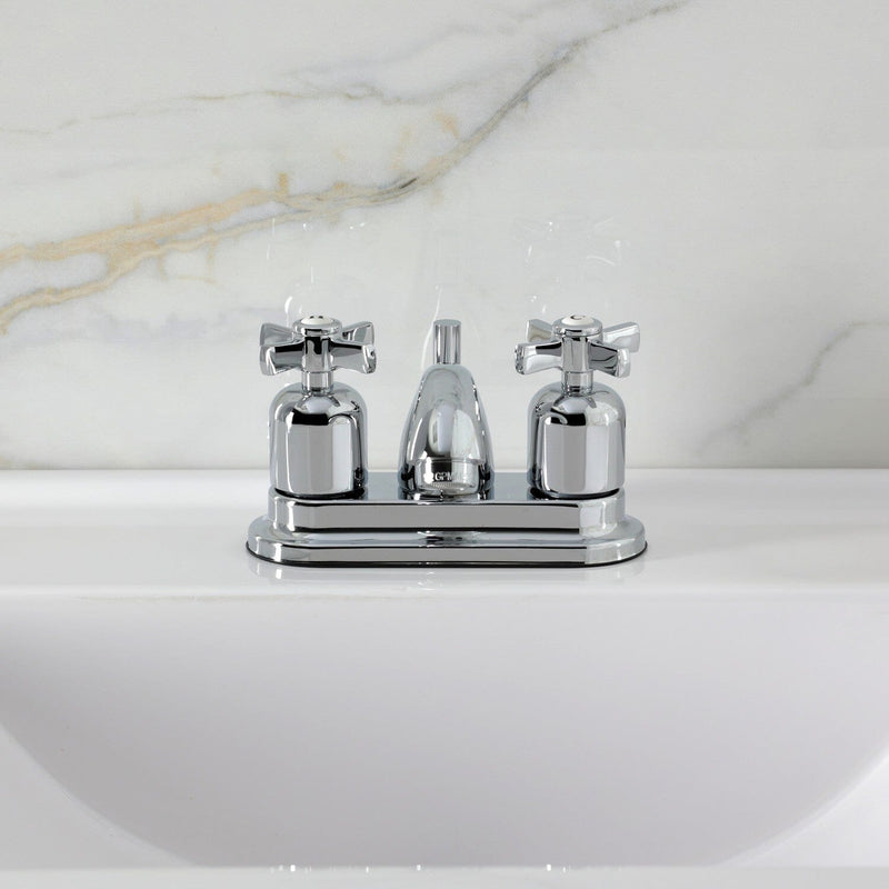 Millennium Double-Handle 3-Hole Deck Mount 4-Inch Centerset Bathroom Faucet with Pop-Up Drain