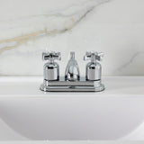Millennium Double-Handle 3-Hole Deck Mount 4-Inch Centerset Bathroom Faucet with Pop-Up Drain