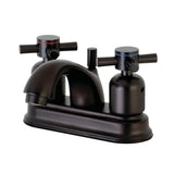 Concord Double-Handle 3-Hole Deck Mount 4-Inch Centerset Bathroom Faucet with Pop-Up Drain