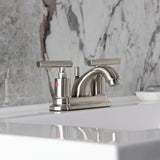Manhattan Double-Handle 3-Hole Deck Mount 4-Inch Centerset Bathroom Faucet with Pop-Up Drain