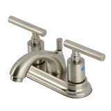 Manhattan Double-Handle 3-Hole Deck Mount 4-Inch Centerset Bathroom Faucet with Pop-Up Drain