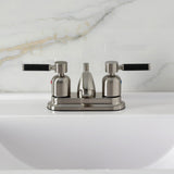 Kaiser Double-Handle 3-Hole Deck Mount 4-Inch Centerset Bathroom Faucet with Pop-Up Drain