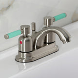 Kaiser Double-Handle 3-Hole Deck Mount 4-Inch Centerset Bathroom Faucet with Pop-Up Drain