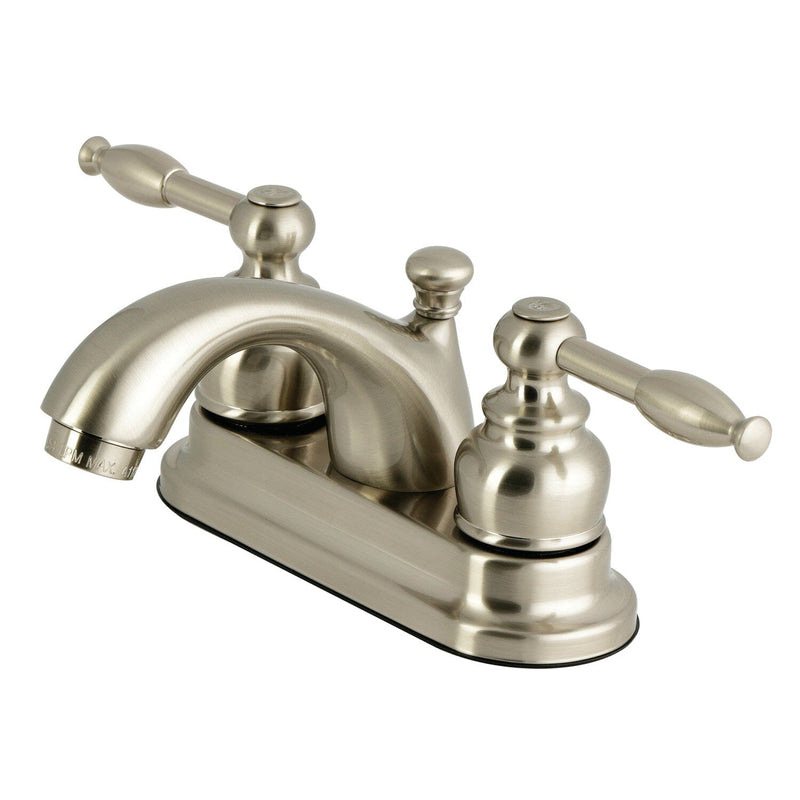 Knight Double-Handle 3-Hole Deck Mount 4-Inch Centerset Bathroom Faucet with Pop-Up Drain