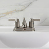 NuvoFusion Double-Handle 3-Hole Deck Mount 4-Inch Centerset Bathroom Faucet with Pop-Up Drain