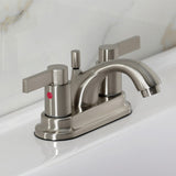 NuvoFusion Double-Handle 3-Hole Deck Mount 4-Inch Centerset Bathroom Faucet with Pop-Up Drain