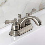 NuWave French Double-Handle 3-Hole Deck Mount 4-Inch Centerset Bathroom Faucet with Pop-Up Drain