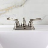 NuWave French Double-Handle 3-Hole Deck Mount 4-Inch Centerset Bathroom Faucet with Pop-Up Drain