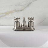 Millennium Double-Handle 3-Hole Deck Mount 4-Inch Centerset Bathroom Faucet with Pop-Up Drain