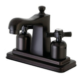 Millennium Double-Handle 3-Hole Deck Mount 4-Inch Centerset Bathroom Faucet with Pop-Up Drain