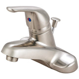 Single-Handle 3-Hole Deck Mount 4-Inch Centerset Bathroom Faucet with ABS Pop-Up Drain