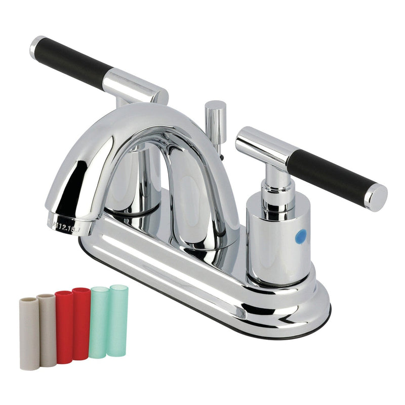 Kaiser Double-Handle 3-Hole Deck Mount 4-Inch Centerset Bathroom Faucet with Pop-Up Drain