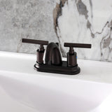 Manhattan Double-Handle 3-Hole Deck Mount 4-Inch Centerset Bathroom Faucet with Pop-Up Drain
