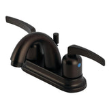 Centurion Double-Handle 3-Hole Deck Mount 4-Inch Centerset Bathroom Faucet with Pop-Up Drain