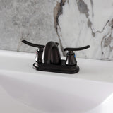 Jamestown Double-Handle 3-Hole Deck Mount 4-Inch Centerset Bathroom Faucet with Pop-Up Drain