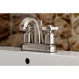 Millennium Double-Handle 3-Hole Deck Mount 4-Inch Centerset Bathroom Faucet with Pop-Up Drain